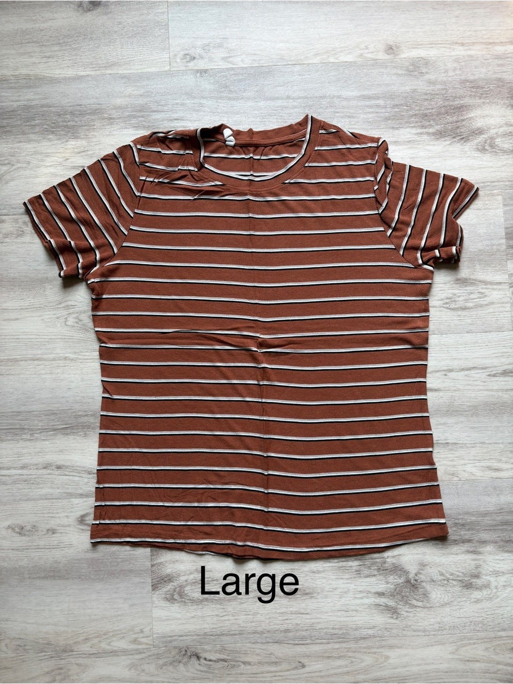 Women’s Rust Striped Short Sleeve Tee
